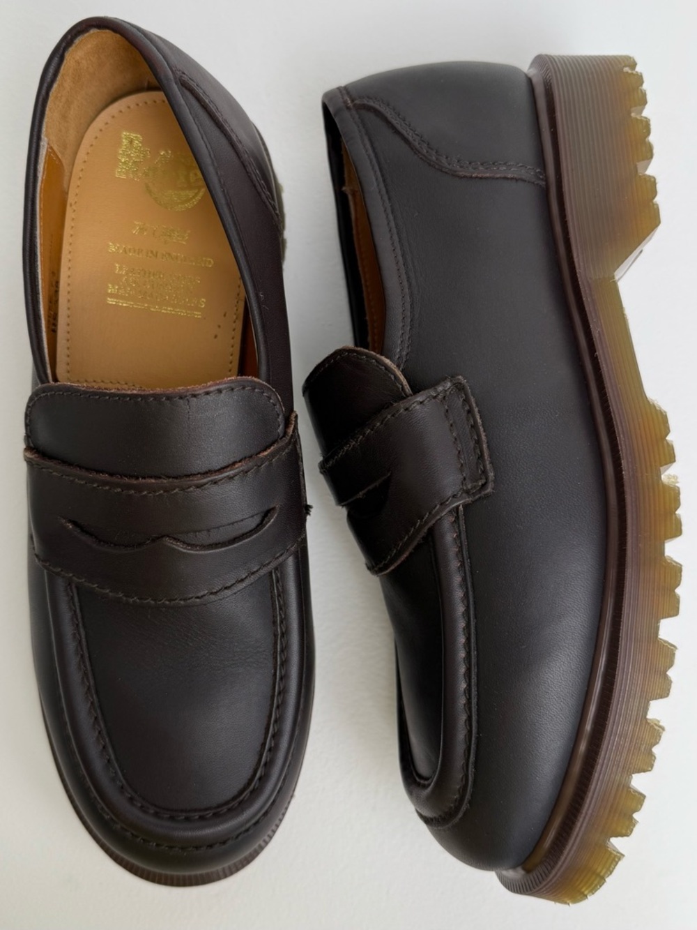 Dr. Martens Penny Loafers 8243 Vintage England Brown Leather Shoes UK 7.5 - Picture 1 of 15